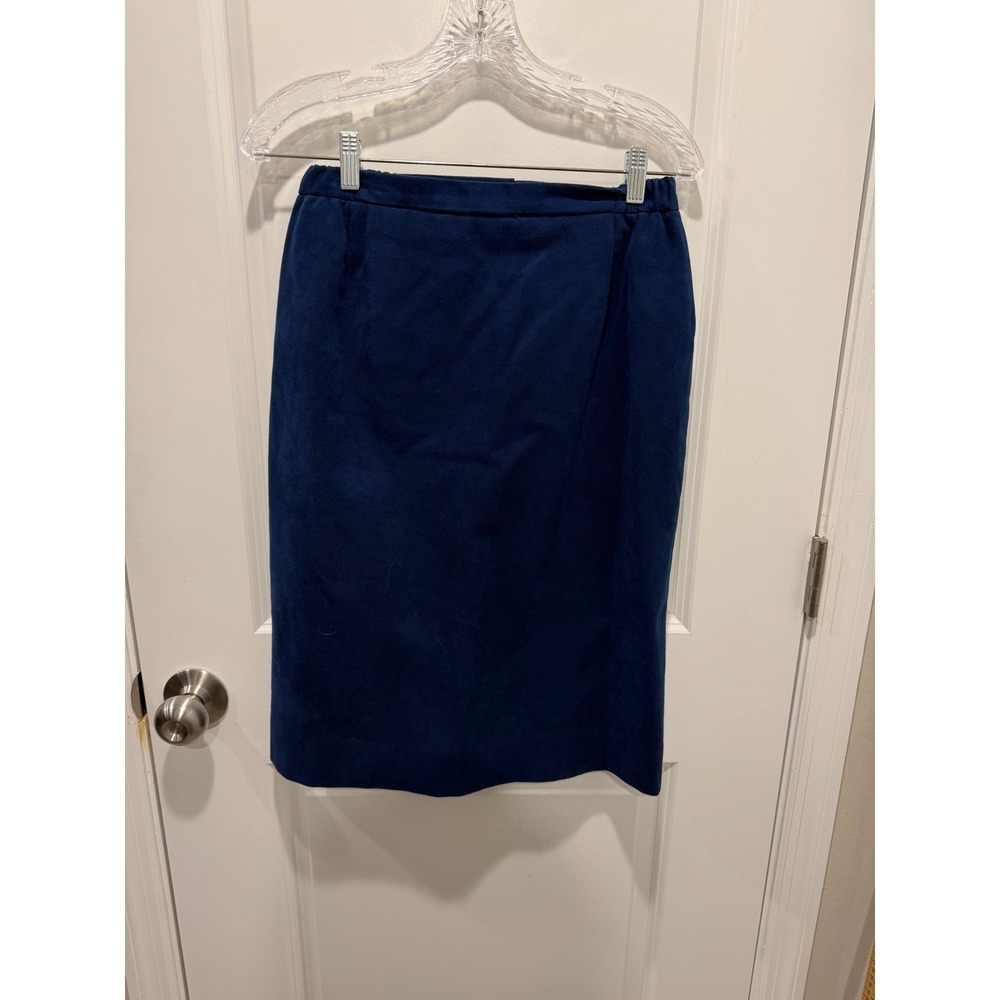 Ultrasuede Womens Pencil Skirt Faux Suede Navy Blue 26 Waist